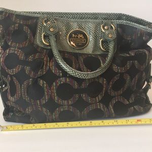 Black and green multicolored purse